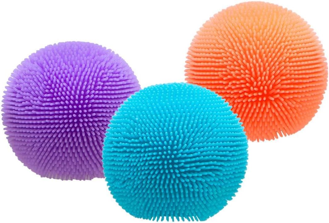 Schylling Teenie NeeDoh 3-Pack Mini Sensory Fuzz Balls with Velvet Texture and Soft Squish. Ages 3 and Up